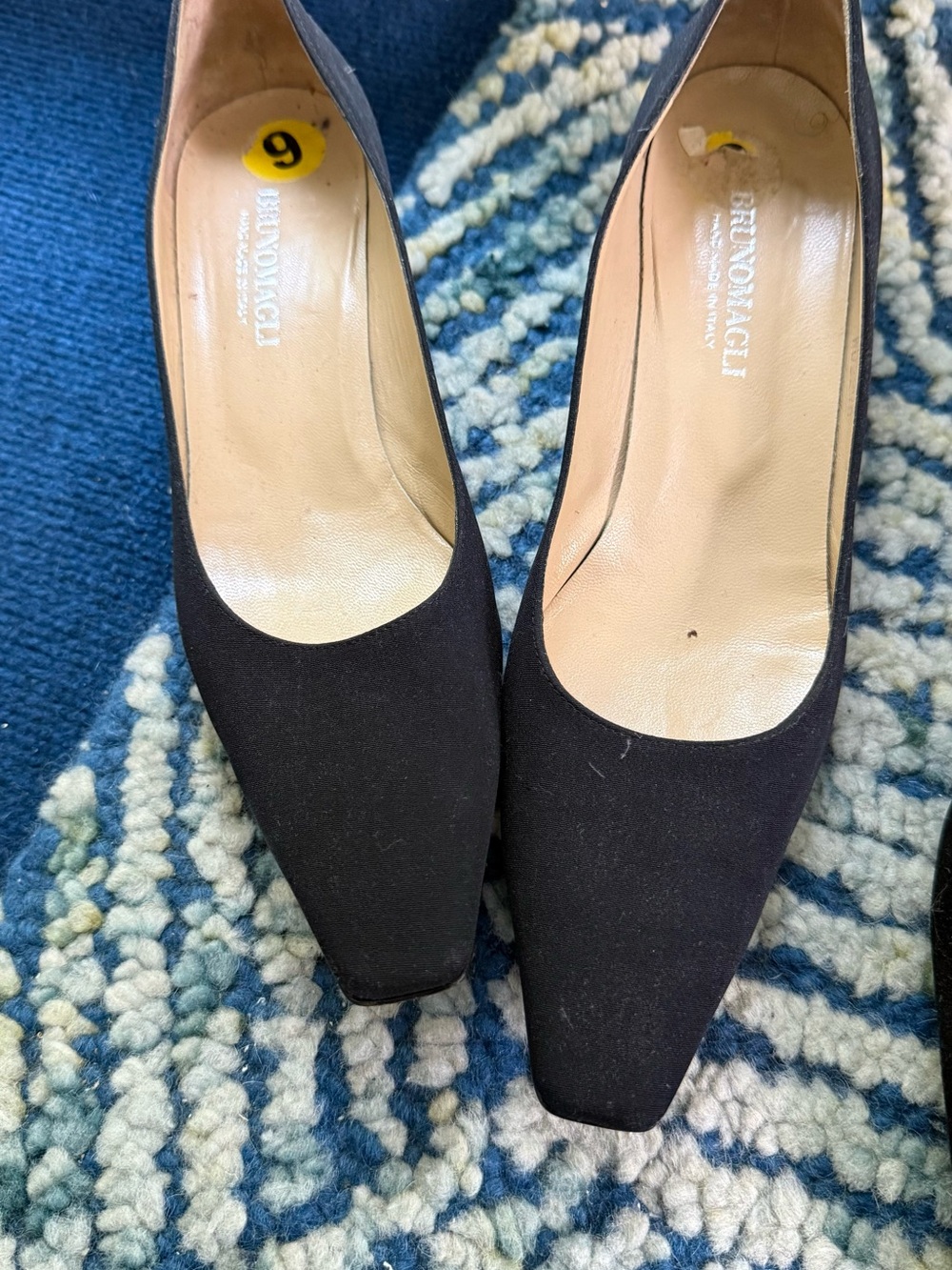 Vintage Bruno Magli Black Square-Toe Women's Pumps
